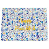 Personaliseer HAPPY HANUKKAH Holiday Gift Bag Groot Cadeauzakje (Voorkant)