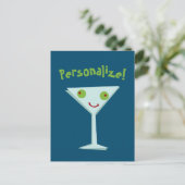 Personaliseer Happy Martini Briefkaart (Staand voorkant)