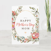 Personaliseer Happy Moederdag Floral Kaart (Voorkant)