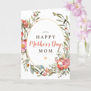 Personaliseer Happy Moederdag Floral Kaart