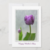 Personaliseer: "Happy Moederdag" Paarse tulpen Kaart (Voorkant)