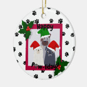 Personaliseer Happy Pawholidays Ornament Hondenlie (Links)