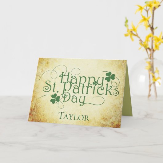 Personaliseer Happy St Patrick's Day Kaart (Gele Bloem)