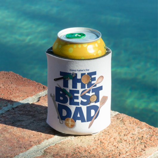 Personaliseer Happy Vaderdag | De beste vader Blikjeskoeler (Insitu Zwembad)