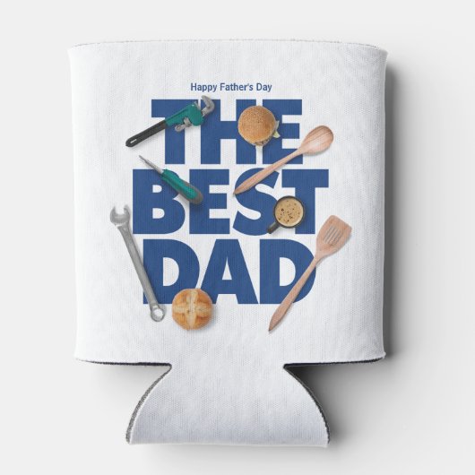 Personaliseer Happy Vaderdag | De beste vader Blikjeskoeler (Achterkant)