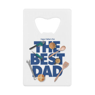 Personaliseer Happy Vaderdag De beste vader Creditkaart Flessenopener