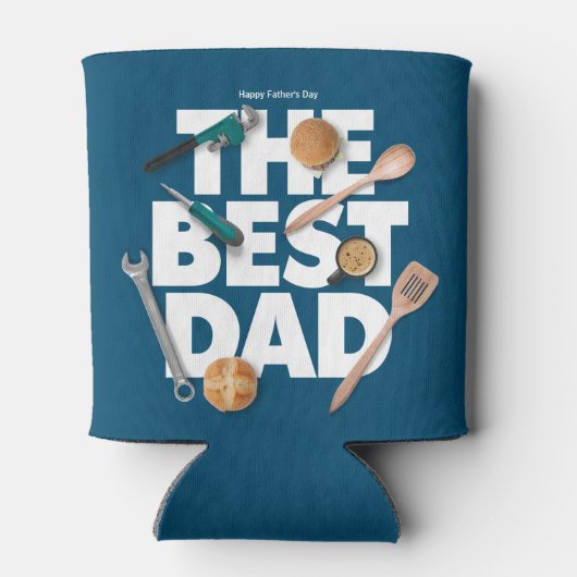 Personaliseer Happy Vaderdag | De beste vader-donk Blikjeskoeler (Achterkant)