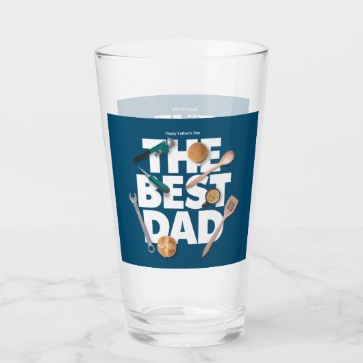 Personaliseer Happy Vaderdag | De beste vader-donk Glas (Achterkant)