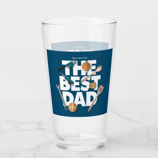 Personaliseer Happy Vaderdag | De beste vader-donk Glas (Voorkant)