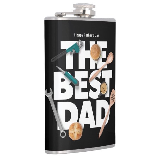 Personaliseer Happy Vaderdag | De beste vader-donk Heupfles (Rechts)