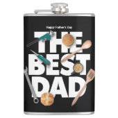 Personaliseer Happy Vaderdag | De beste vader-donk Heupfles (Voorkant)