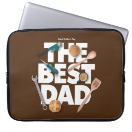 Personaliseer Happy Vaderdag | De beste vader-donk Laptop Sleeve