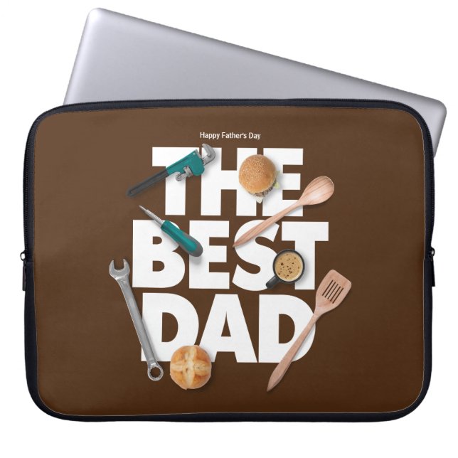 Personaliseer Happy Vaderdag | De beste vader-donk Laptop Sleeve (Voorkant)