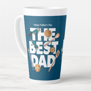 Personaliseer Happy Vaderdag   De beste vader-donk Latte Mok