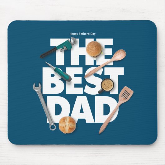 Personaliseer Happy Vaderdag | De beste vader-donk Muismat (Voorkant)