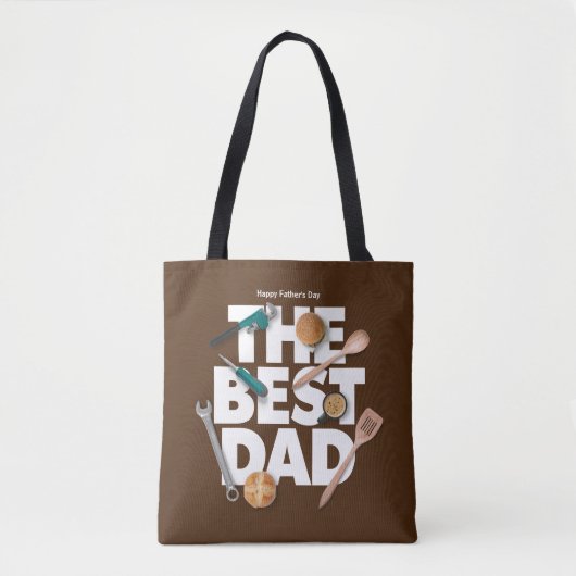 Personaliseer Happy Vaderdag | De beste vader-donk Tote Bag (Voorkant)
