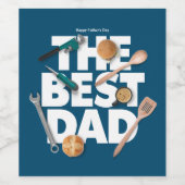 Personaliseer Happy Vaderdag | De beste vader-donk Wijn Etiket (Enkel label)