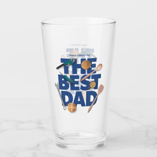 Personaliseer Happy Vaderdag | De beste vader Glas (Achterkant)