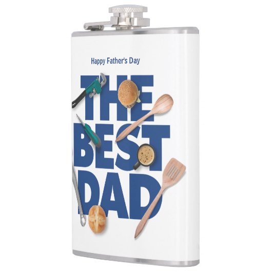 Personaliseer Happy Vaderdag | De beste vader Heupfles (Links)