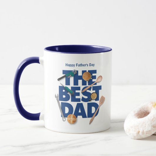 Personaliseer Happy Vaderdag | De beste vader Mok (Met donut)