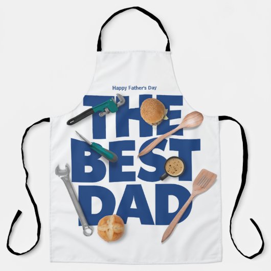 Personaliseer Happy Vaderdag | De beste vader Schort (Voorkant)
