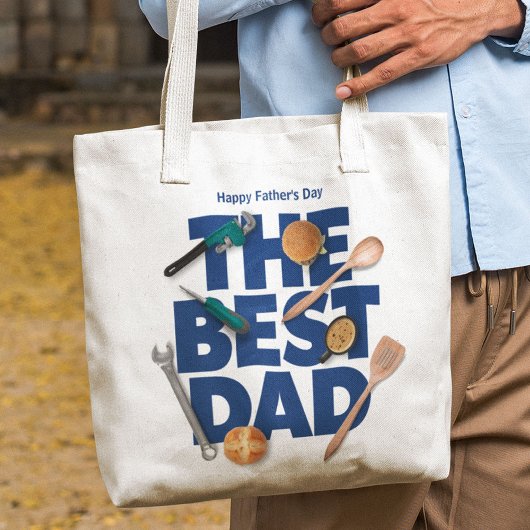 Personaliseer Happy Vaderdag | De beste vader Tote Bag
