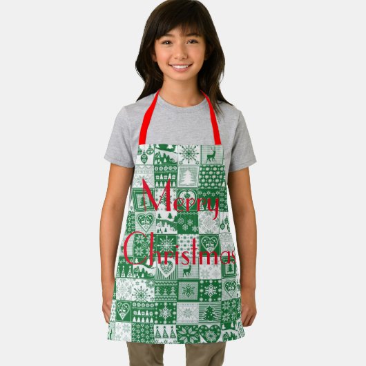 Personaliseer HART GINGERBREAD KERSTBOOM Schort (Insitu)