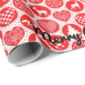 Personaliseer HEART FOX CHRISTMAS TREE Cadeaupapier (Rol Hoek)