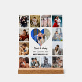 Personaliseer Heart Photo Collage Jubileum Gift Acryl Bord (Voorkant)
