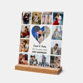 Personaliseer Heart Photo Collage Jubileum Gift Acryl Bord (Hoek)
