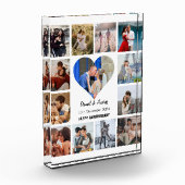 Personaliseer Heart Photo Collage Jubileum Gift Fotoblokken (Links)