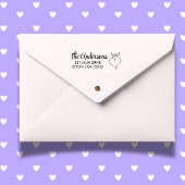 Personaliseer Heart Script Return Adres Rubberstempel