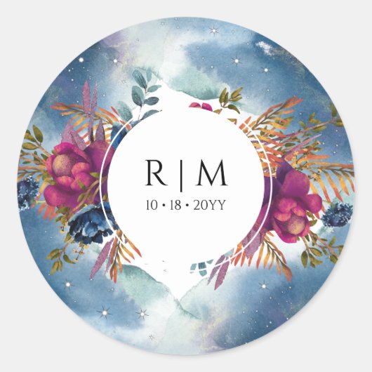 Personaliseer, Hemelse Bloemengunst/Envelopzegel Ronde Sticker (Voorkant)