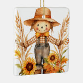 Personaliseer herfstwensen vogelverschrikker en zo keramisch ornament (Rechts)