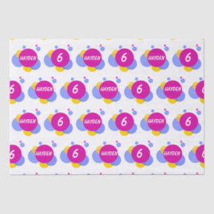 Personaliseer Herhaal Naam en Leeftijd Kinder Tissuepapier