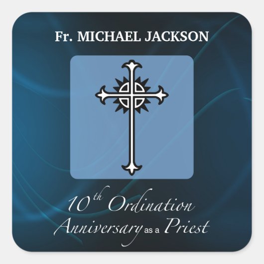 Personaliseer het 10e Jubileum van de Orde van Pri Vierkante Sticker (Voorkant)