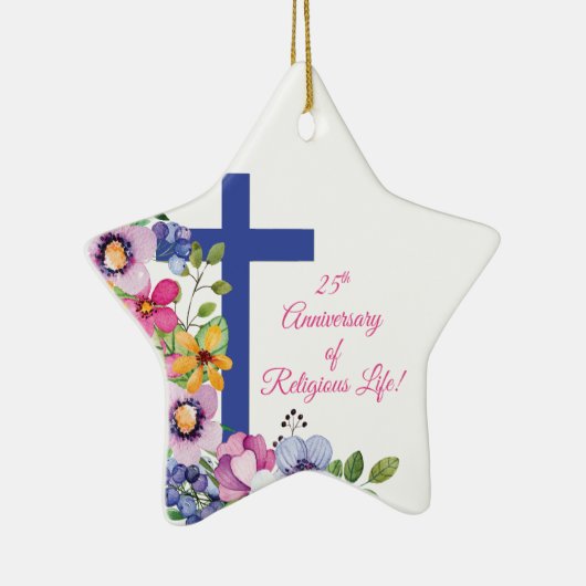 Personaliseer het 25e Jubileum Nun Religious Life Keramisch Ornament (Rechts)