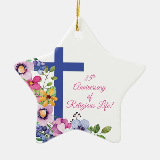 Personaliseer het 25e Jubileum Nun Religious Life Keramisch Ornament (Voorkant)