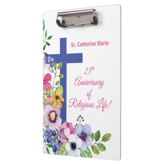 Personaliseer het 25e Jubileum Nun Religious Life Klembord (Links)
