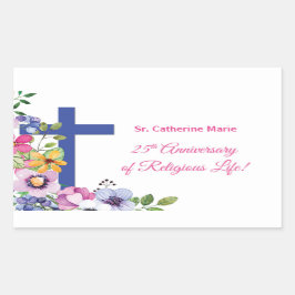Personaliseer het 25e Jubileum Nun Religious Life Rechthoekige Sticker