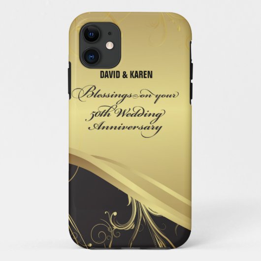 Personaliseer het 50e Jubileum Religieuze bruiloft Case-Mate iPhone Case (Achterkant)