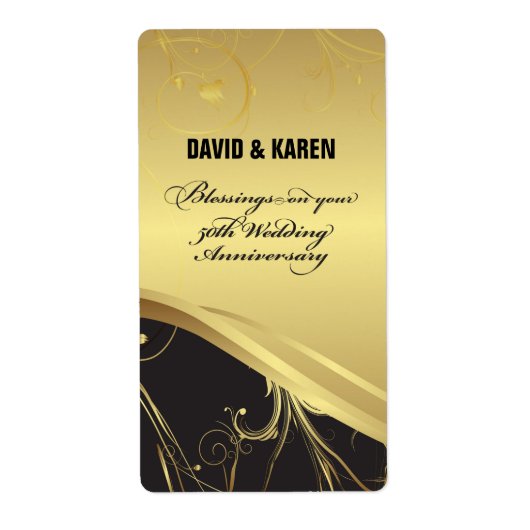 Personaliseer het 50e Jubileum Religieuze bruiloft Etiket (Voorkant)