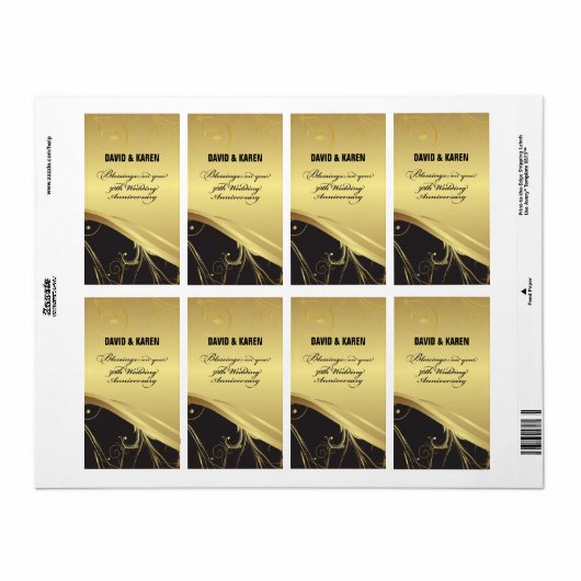 Personaliseer het 50e Jubileum Religieuze bruiloft Etiket (Full Sheet)