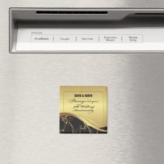 Personaliseer het 50e Jubileum Religieuze bruiloft Magneet (Insitu (Vaatwasser))