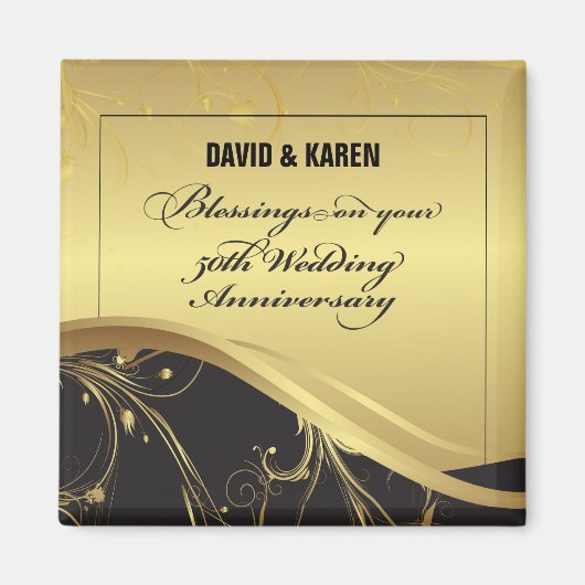 Personaliseer het 50e Jubileum Religieuze bruiloft Magneet (Voorkant)