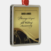 Personaliseer het 50e Jubileum Religieuze bruiloft Metalen Ornament (Rechts)