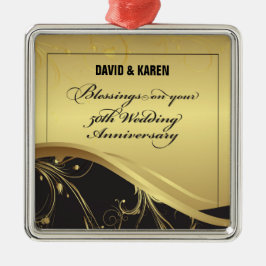 Personaliseer het 50e Jubileum Religieuze bruiloft Metalen Ornament