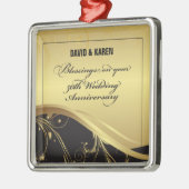 Personaliseer het 50e Jubileum Religieuze bruiloft Metalen Ornament (Links)