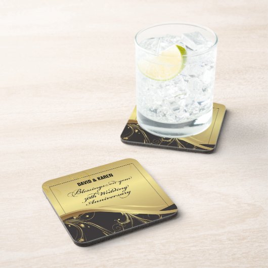 Personaliseer het 50e Jubileum Religieuze bruiloft Onderzetter (Rechterzijde)