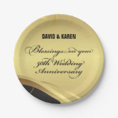 Personaliseer het 50e Jubileum Religieuze bruiloft Papieren Bordje (Voorkant)